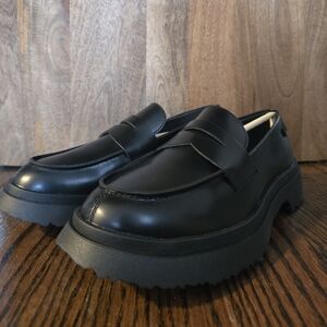 Camper Black Leather Loafers